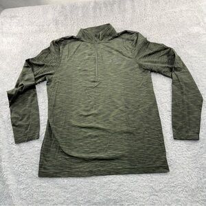 Under Armour Men's Green Heatgear Fitted 1/4 Quarter Zip Pullover Size Large